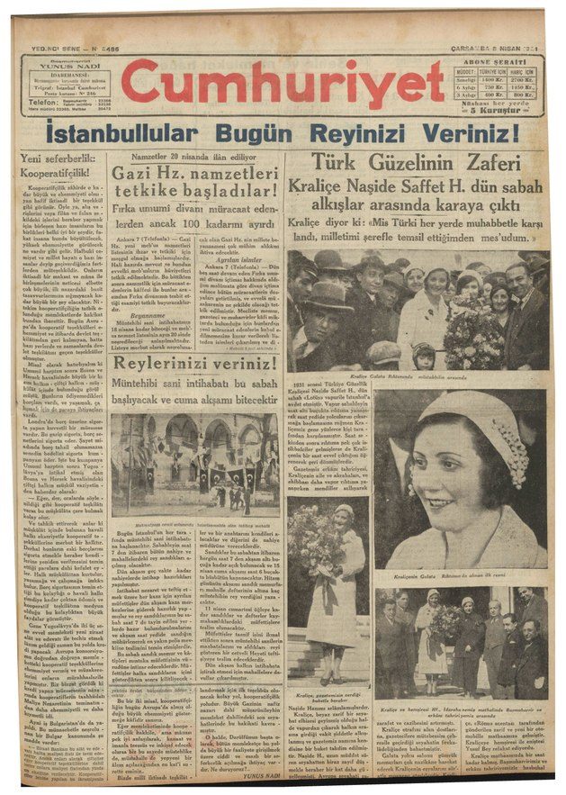 1931 Türkiye güzeli Naşide Saffet