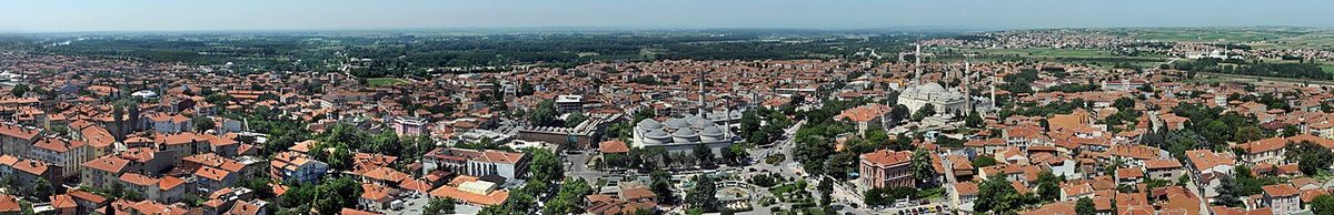 Selimiye Camii minaresinden Edirne'nin panoramik görünüşü