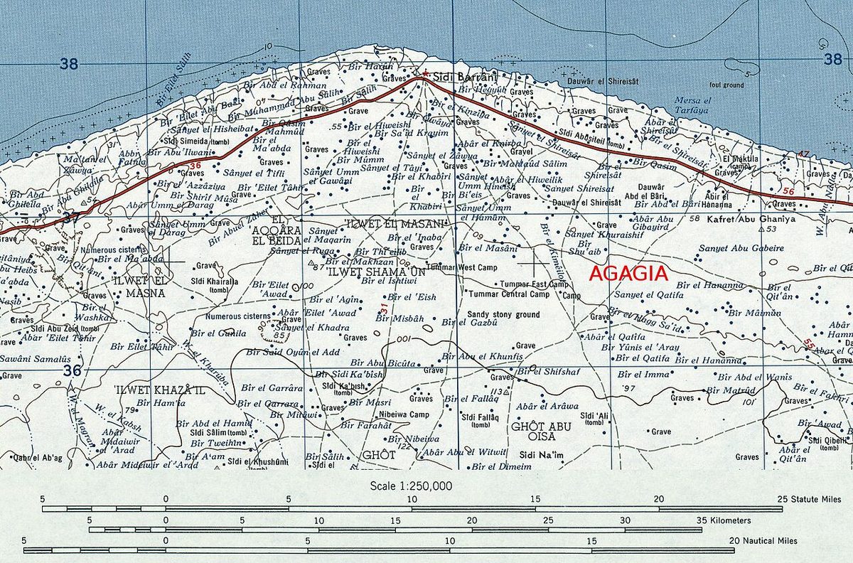 Agagiya çatışmasının haritası