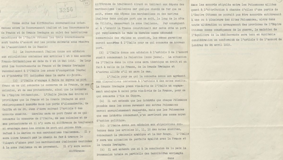 Anlaşmanın Ağustos 1917'de Rusya'nın onayı şartıyla kabul edilen metni