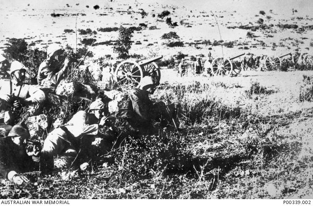 Şeria yakınında bir Avusturya-Macaristan bataryası, 1917