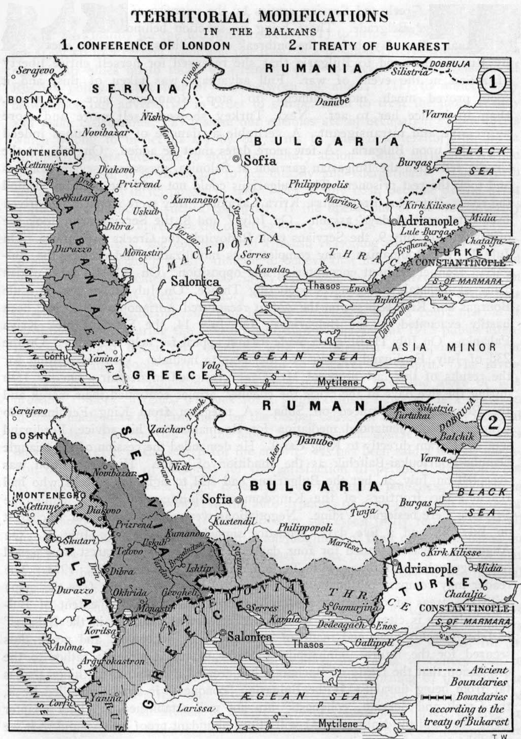 Balkan Savaşları sonrasındaki sınırlar