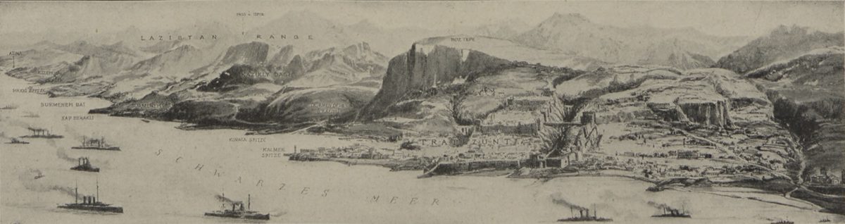 1916 Trabzon harekâtını gösteren harita