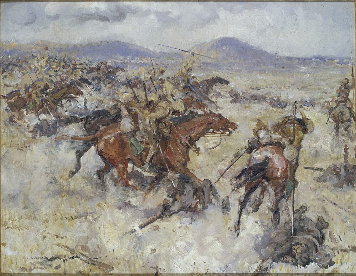 20 Eylül 1918 sabahı Afule önlerindeki süvari hücumunu gösteren resim