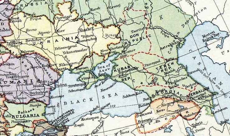 1919 tarihli Avrupa haritasından ayrıntı