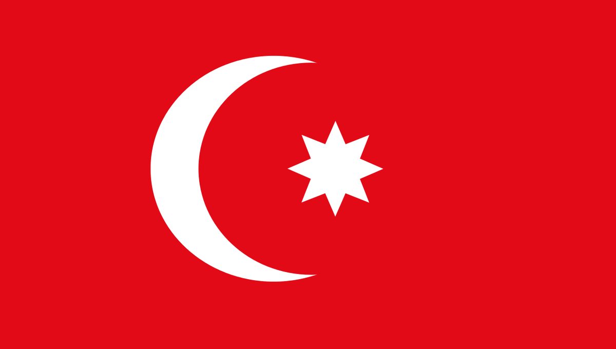 Sekiz köşeli yıldızlı Osmanlı bayrağı