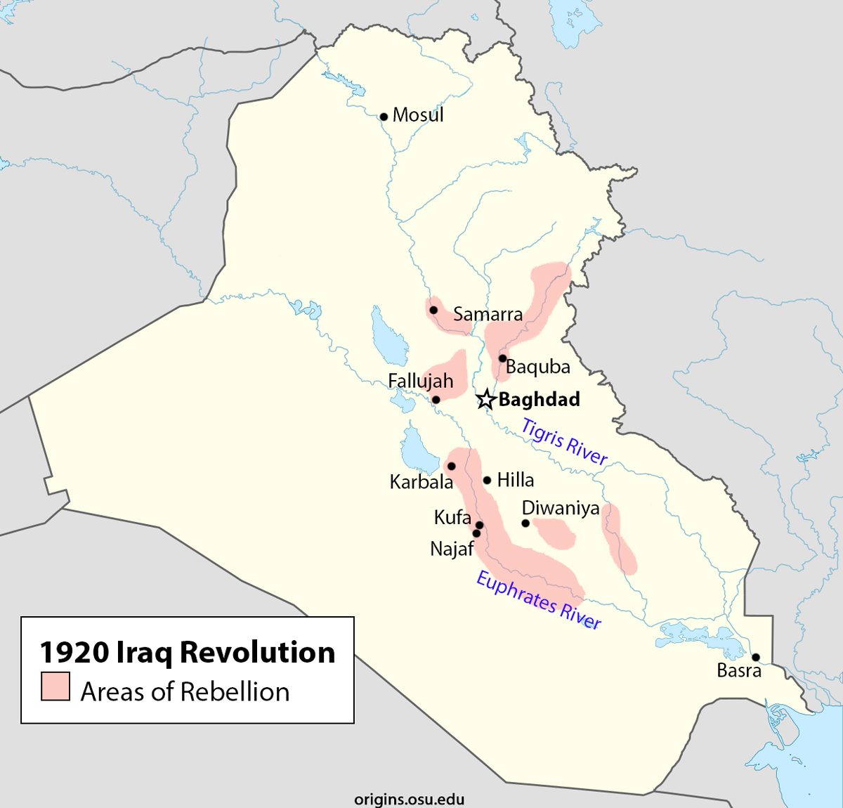 1920 Irak ayaklanmasını anlatan bir görsel