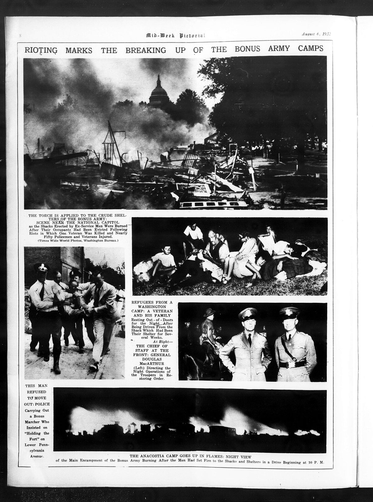 1932 yazında Amerikan basınında MacArthur