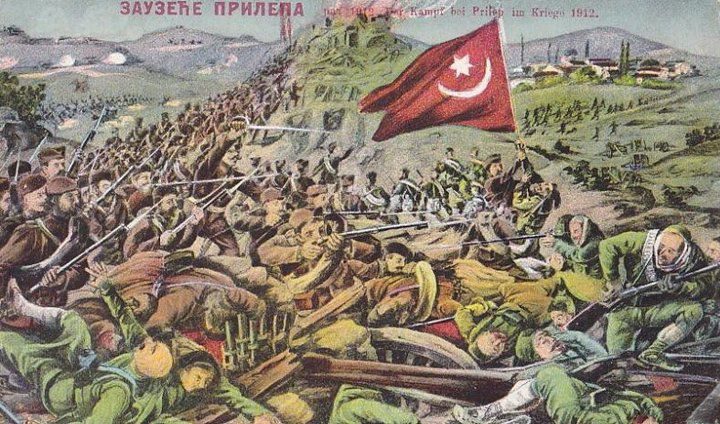Pirlepe Muharebesi'ni gösteren 1912 tarihli kartpostal
