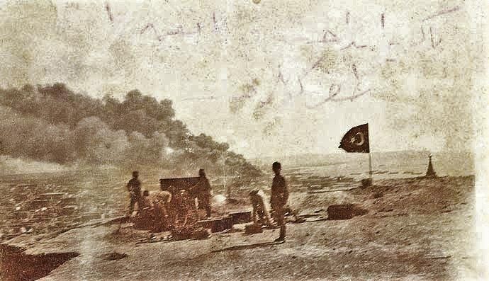 Kafkas İslam Ordusu askerleri, 1918'de Bakü yakınlarında