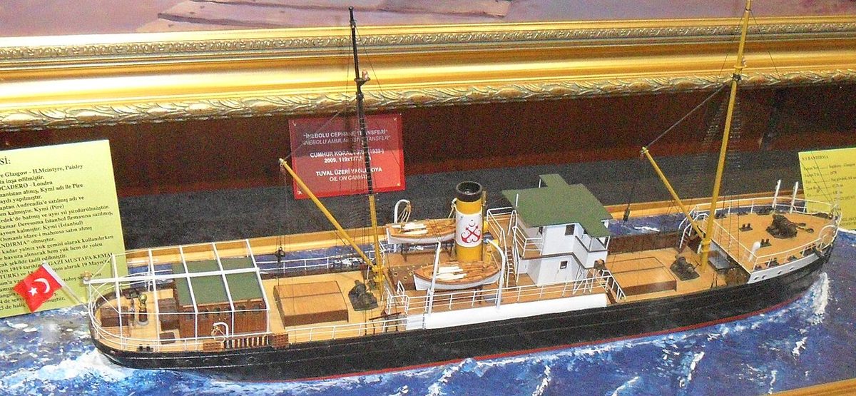 Osmanlı kıyı taşımacılığında kullanılan SS Bandırma'nın tam gemi modeli