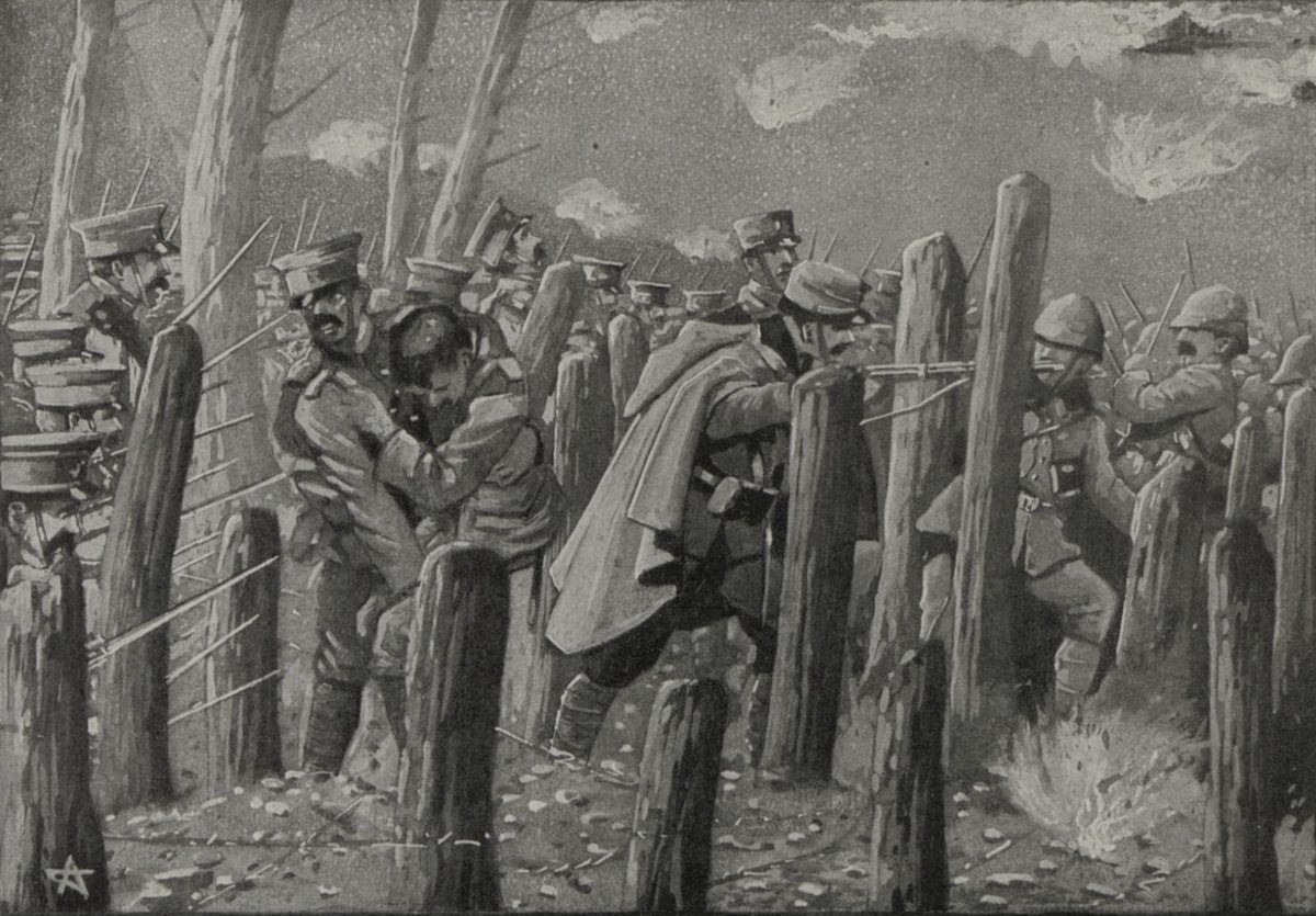 Ardahan'daki Rus mevzilerine Osmanlı saldırısını gösteren dönem görseli, 1914