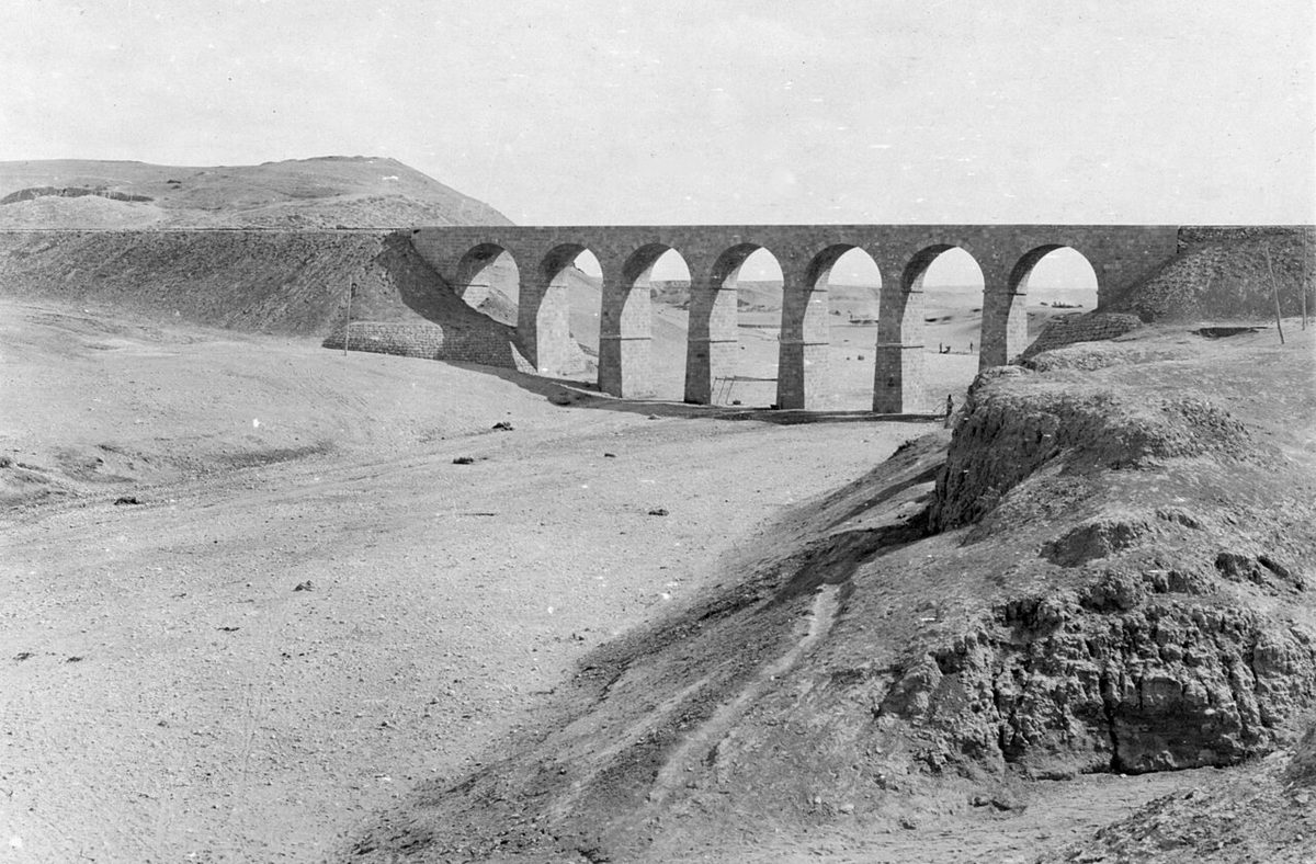 Tel eş-Şeria'daki demiryolu köprüsü, 1917
