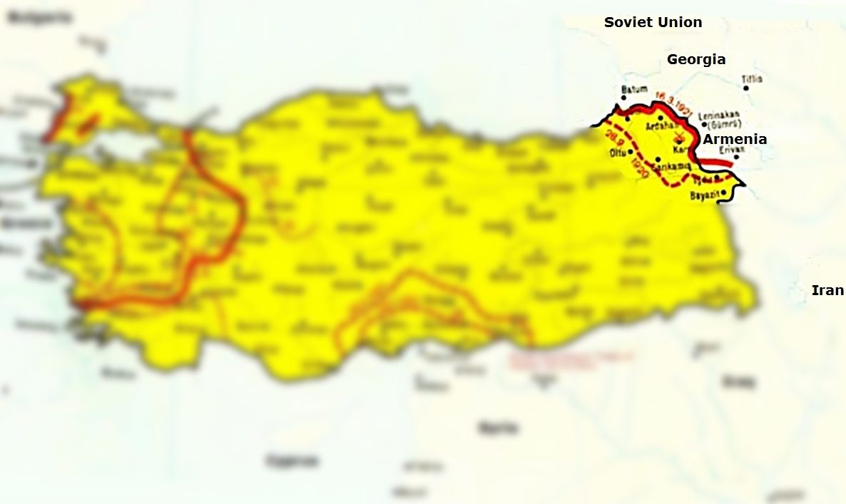1920 Türk-Ermeni Savaşı'nı gösteren harita