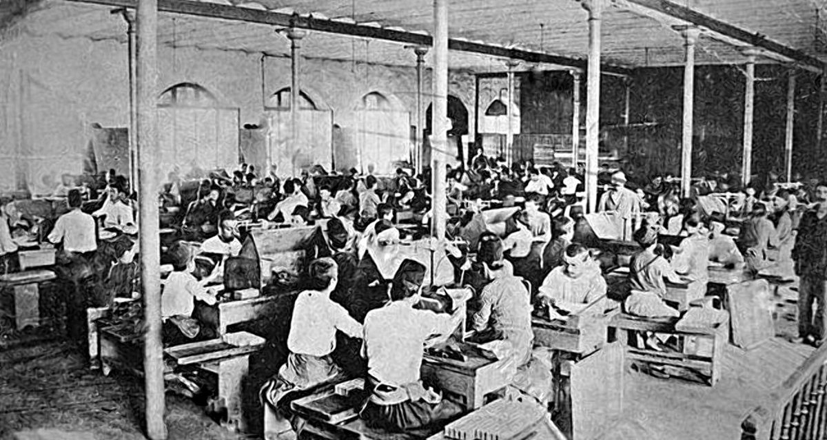 Samsun tütün fabrikasında işçiler, 20. yüzyıl başı