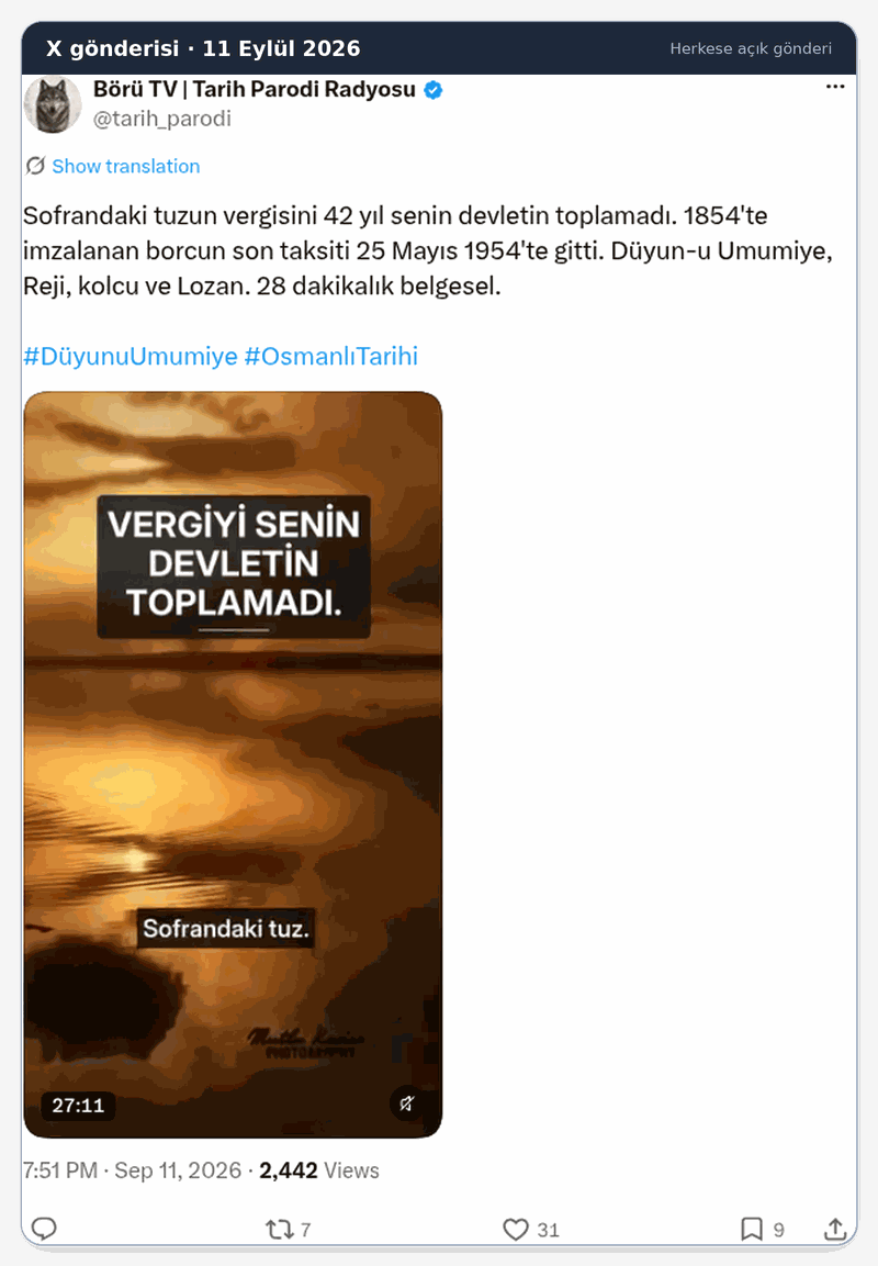 X gönderisi ekran görüntüsü