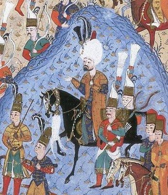 Süleymanname'de 1522 Rodos kuşatması sırasında Sultan Süleyman