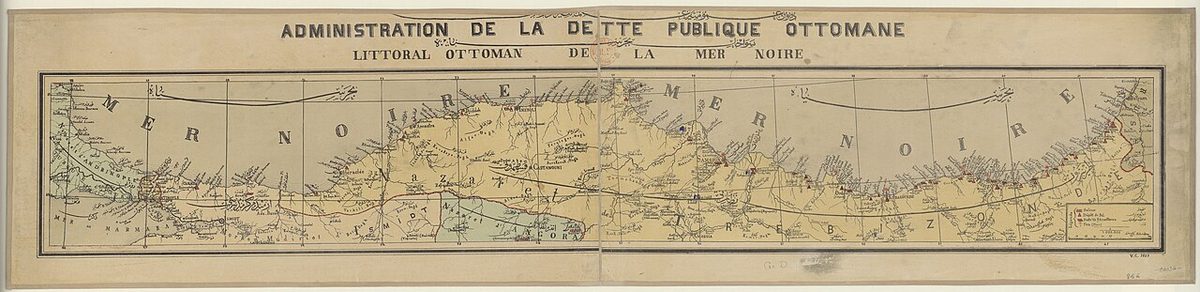 Düyun-u Umumiye idaresinin 1887'de hazırlattığı Karadeniz kıyısı haritası