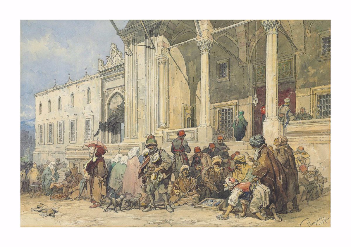 Preziosi'nin Yeni Cami önündeki pazar resmi