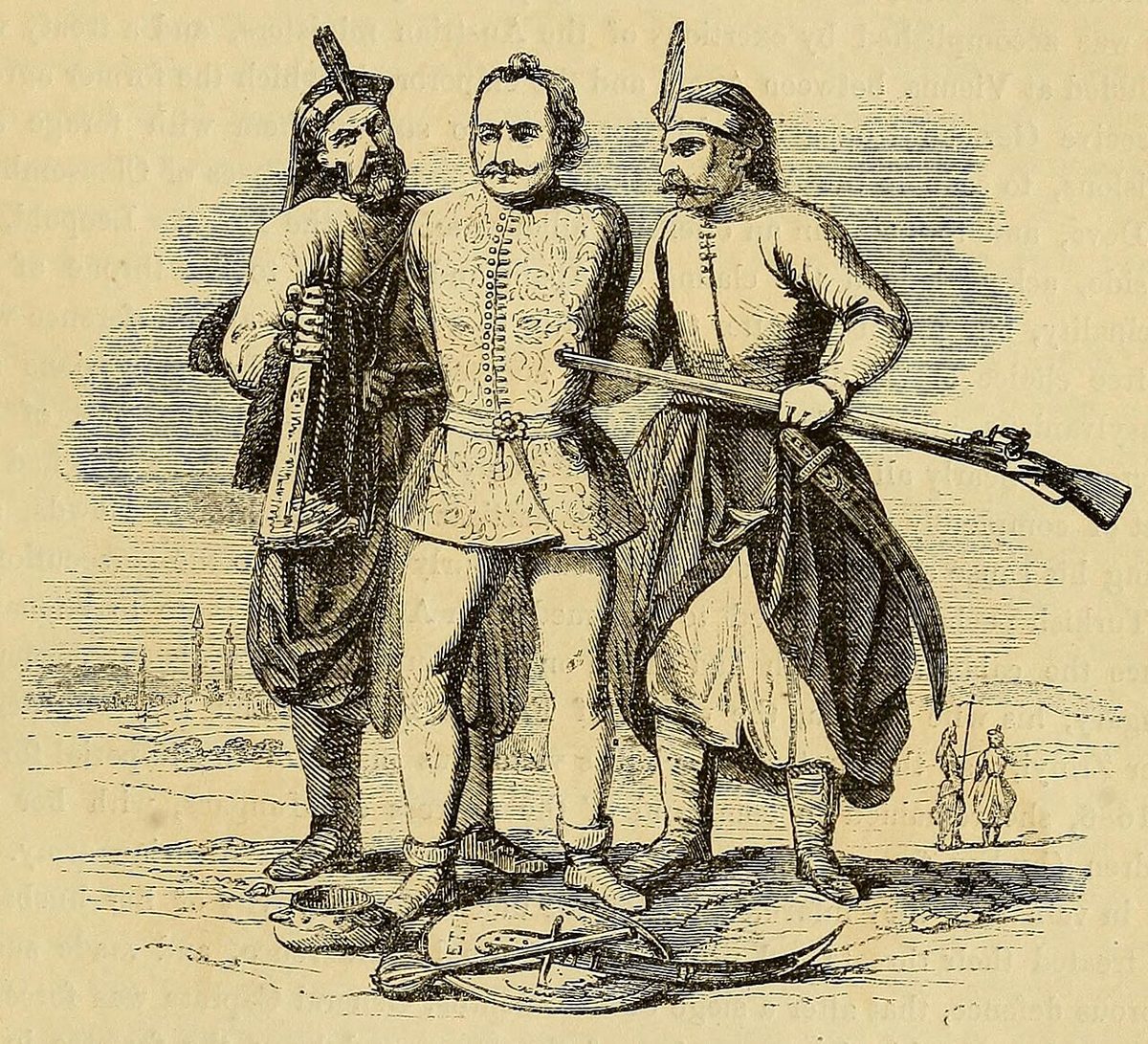 Thököly İmre'nin 1685'te Varad'da bir Osmanlı paşası tarafından tutuklanışını gösteren gravür