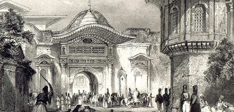 İstanbul'da sadrazamlık binası Bab-ı Ali'nin eski bir fotoğrafı