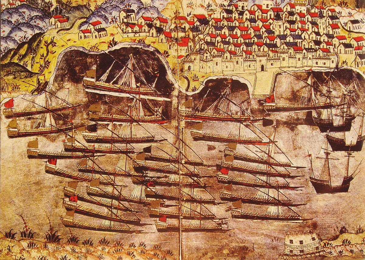 Barbaros donanmasının 1543–1544 kışını Toulon'da geçirmesini gösteren tasvir