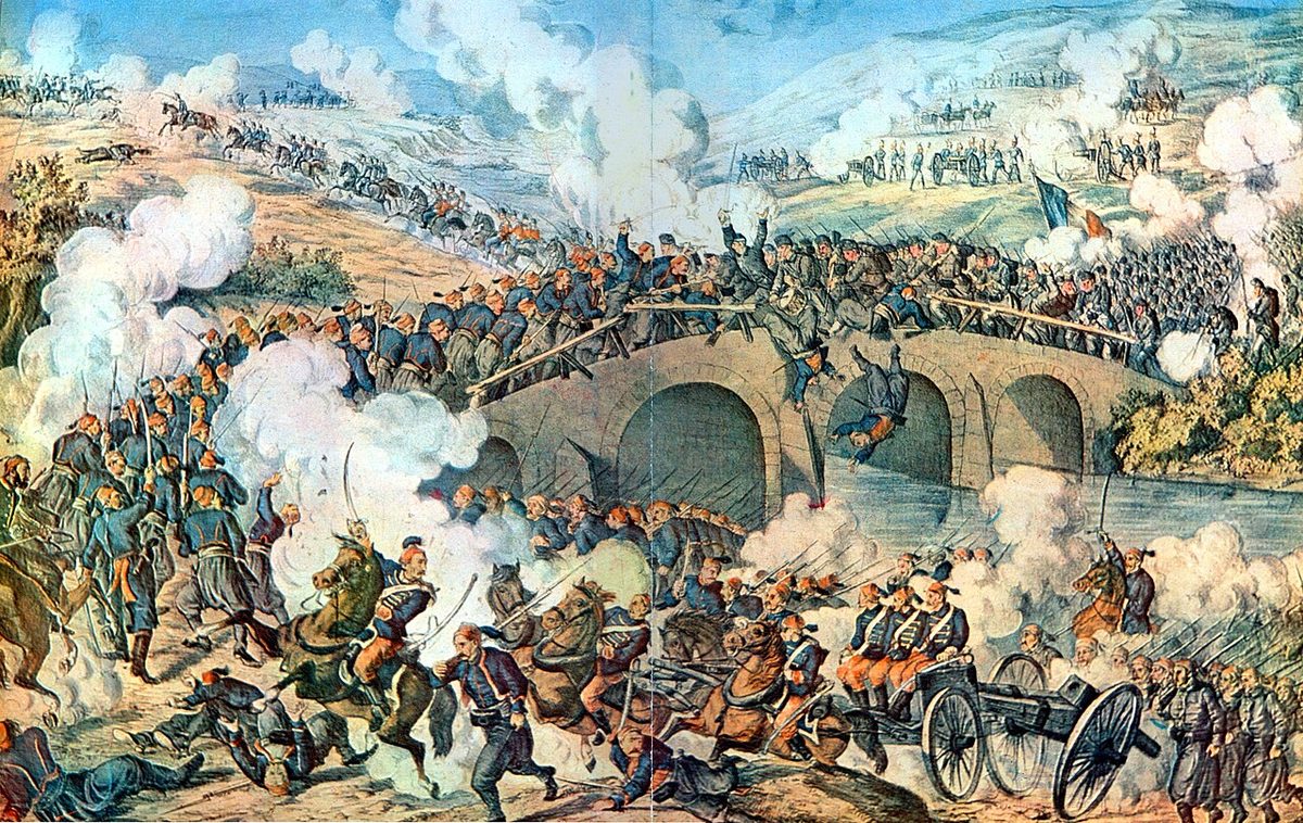 1877'de Tuna cephesinde İskit Nehri yakınlarındaki çatışmayı gösteren tablo