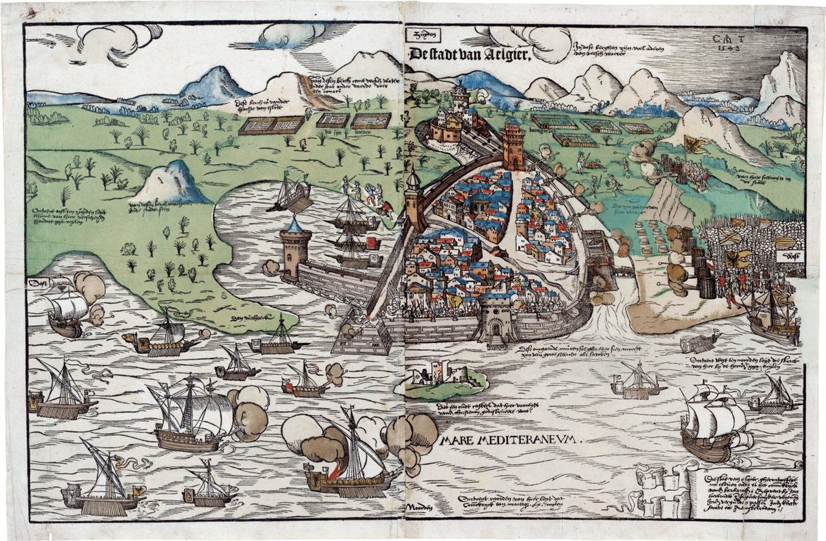 1541 Cezayir kuşatmasını gösteren Hollanda baskısı