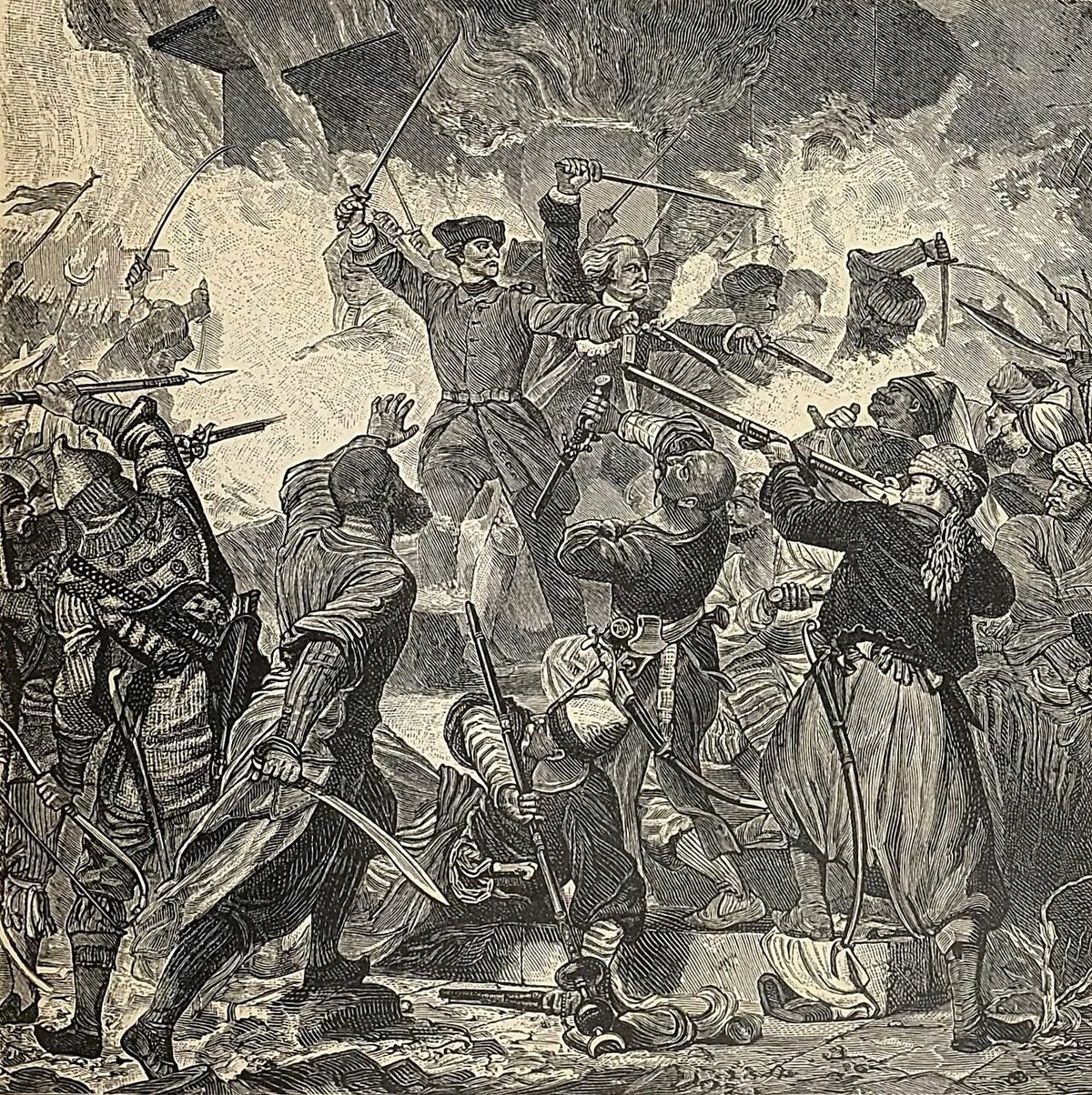 XII. Karl'ın 1713'te Varnitsa'da yeniçerilerle çarpışmasını gösteren tablo