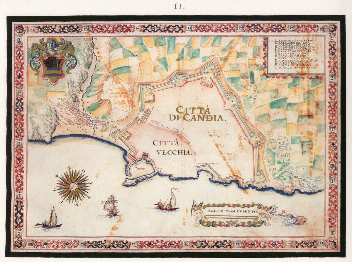 Francesco Basilicata'nın 1618'de çizdiği Kandiye şehri