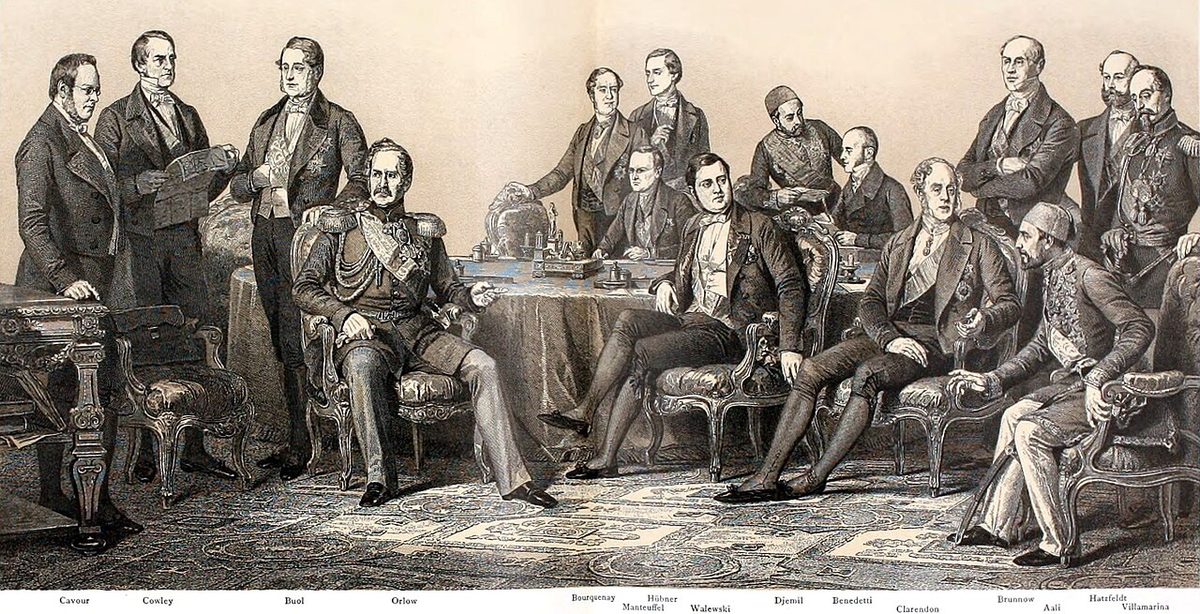 Islahat Fermanı'ndan kısa süre sonra toplanan 1856 Paris Kongresi'ni gösteren tasvir