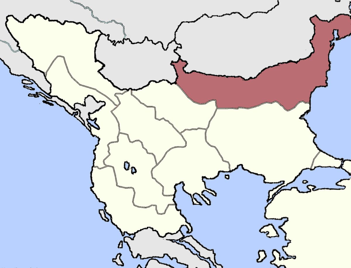 1860'larda Osmanlı Balkanları'nda Tuna vilayetini gösteren harita