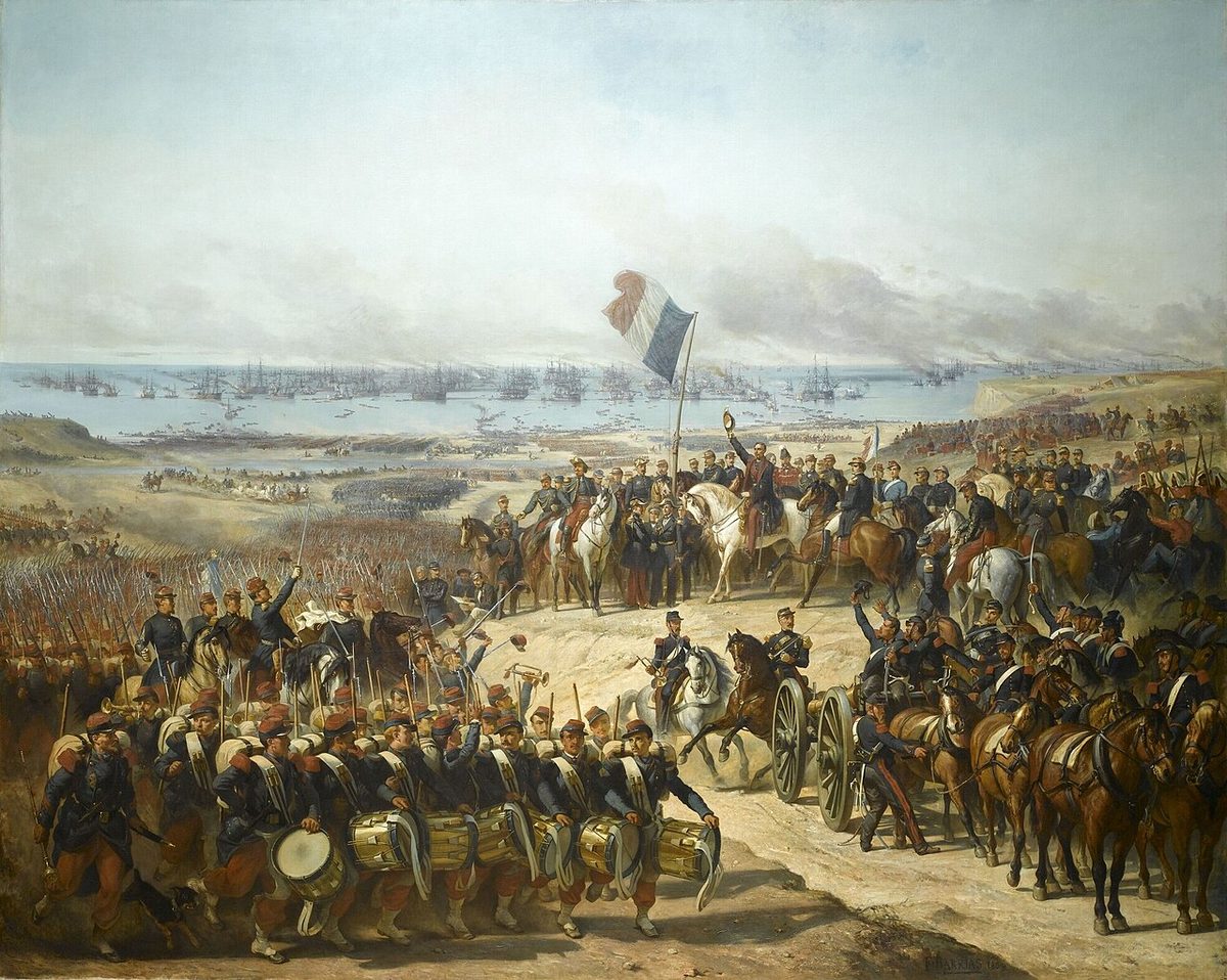 Müttefik ordusunun 14 Eylül 1854'te Kırım'a çıkarmasını gösteren gravür