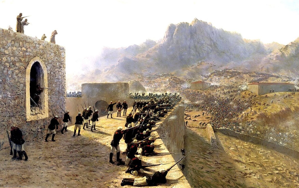 1877'de Doğubayazıt kalesindeki çatışmaları gösteren tablo
