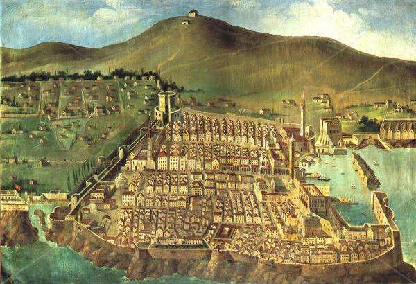 1667 depreminden önceki Dubrovnik'i gösteren tablo