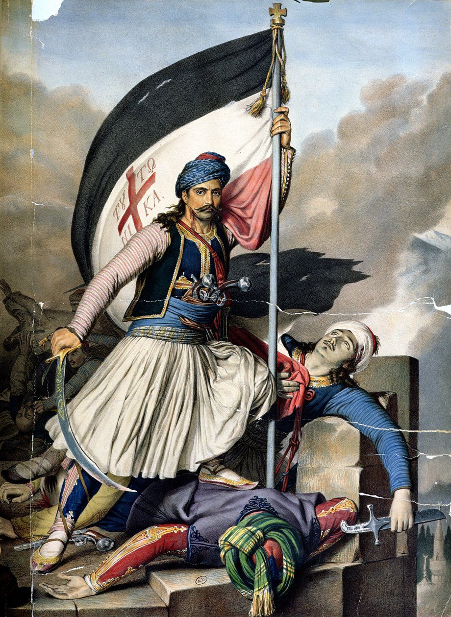 Louis Dupré'nin 1821 Salona (Amfissa) sahnesini gösteren litografisi