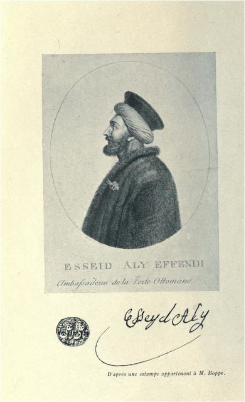 Moralı Esseyyid Ali Efendi'nin Fransa'da yapılmış bir portresi