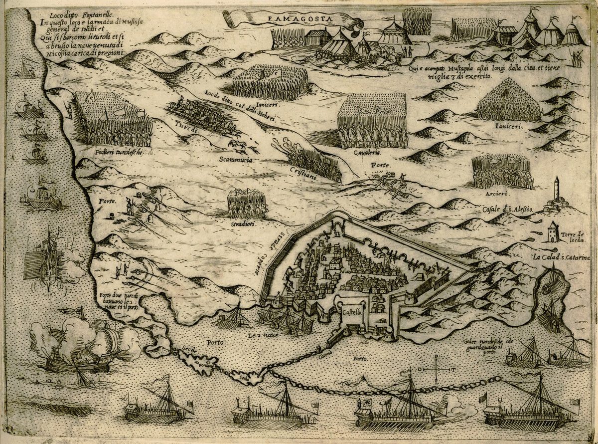 Giovanni Francesco Camocio'nun 1574 tarihli Magosa kuşatması gravürü