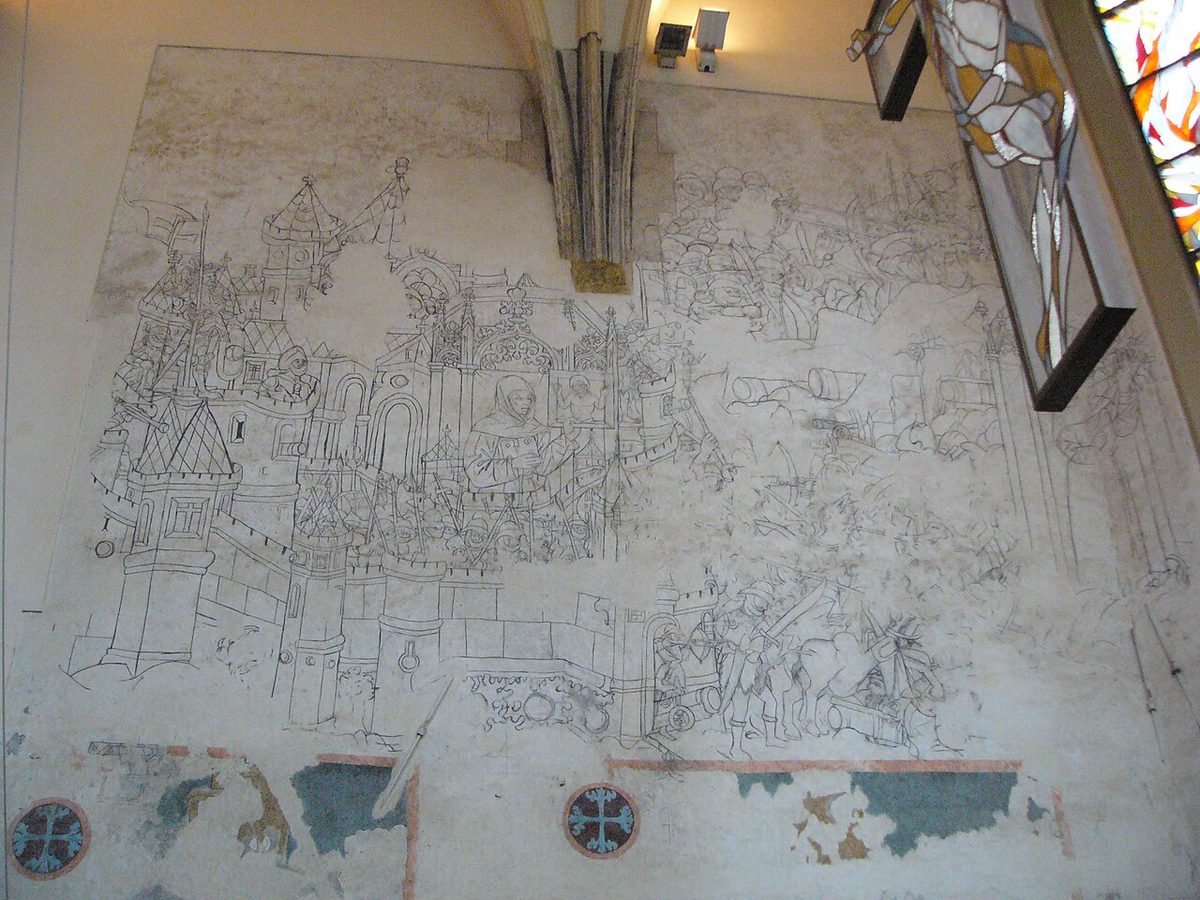 Olomouc'taki 1456 Belgrad kuşatmasını gösteren fresk