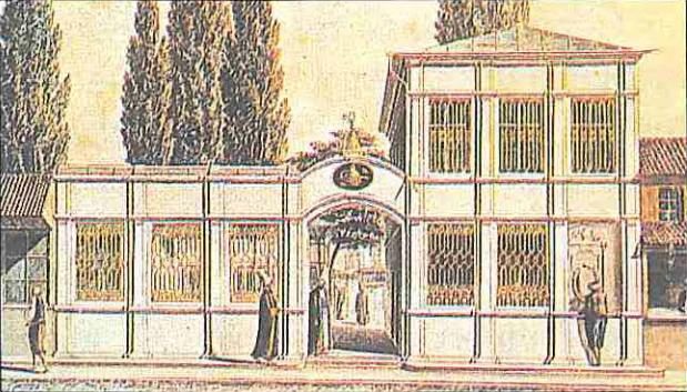 18. yüzyılda Galata Mevlevihanesi'ni gösteren bir resim