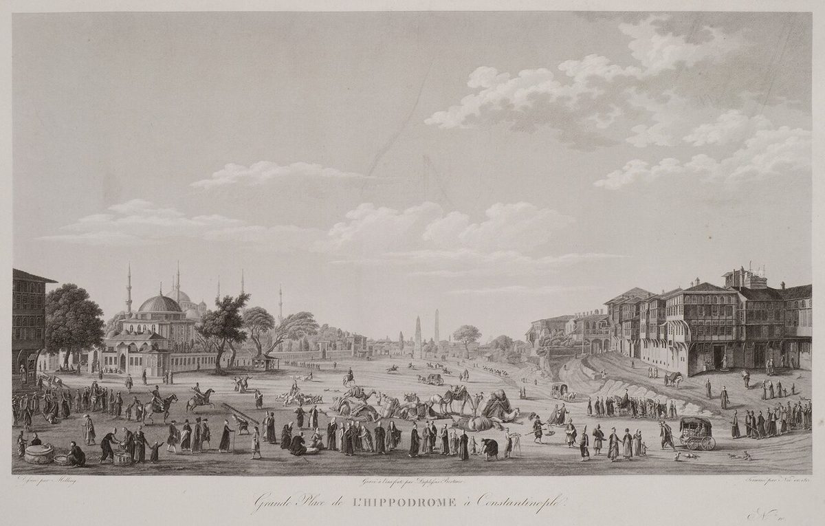 Melling'in Voyage pittoresque eserinden İstanbul'daki At Meydanı gravürü