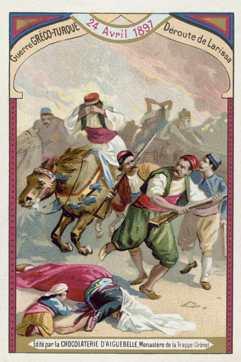 Yunan ordusunun Yenişehir'den çekilişini gösteren 1897 tarihli Fransız baskısı