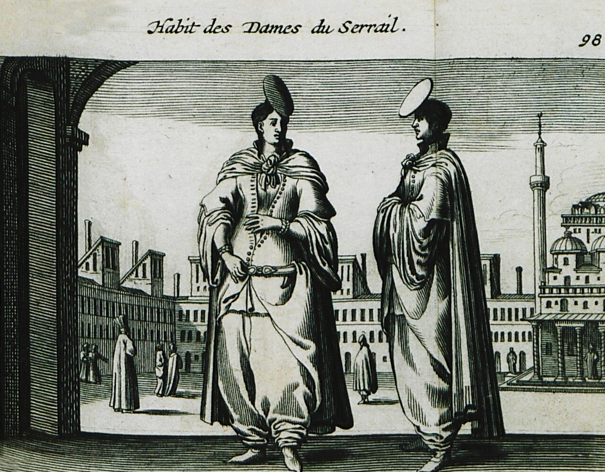Rycaut'nun eserinin 1670 Fransızca baskısında saray kadınlarının kıyafetini gösteren gravür