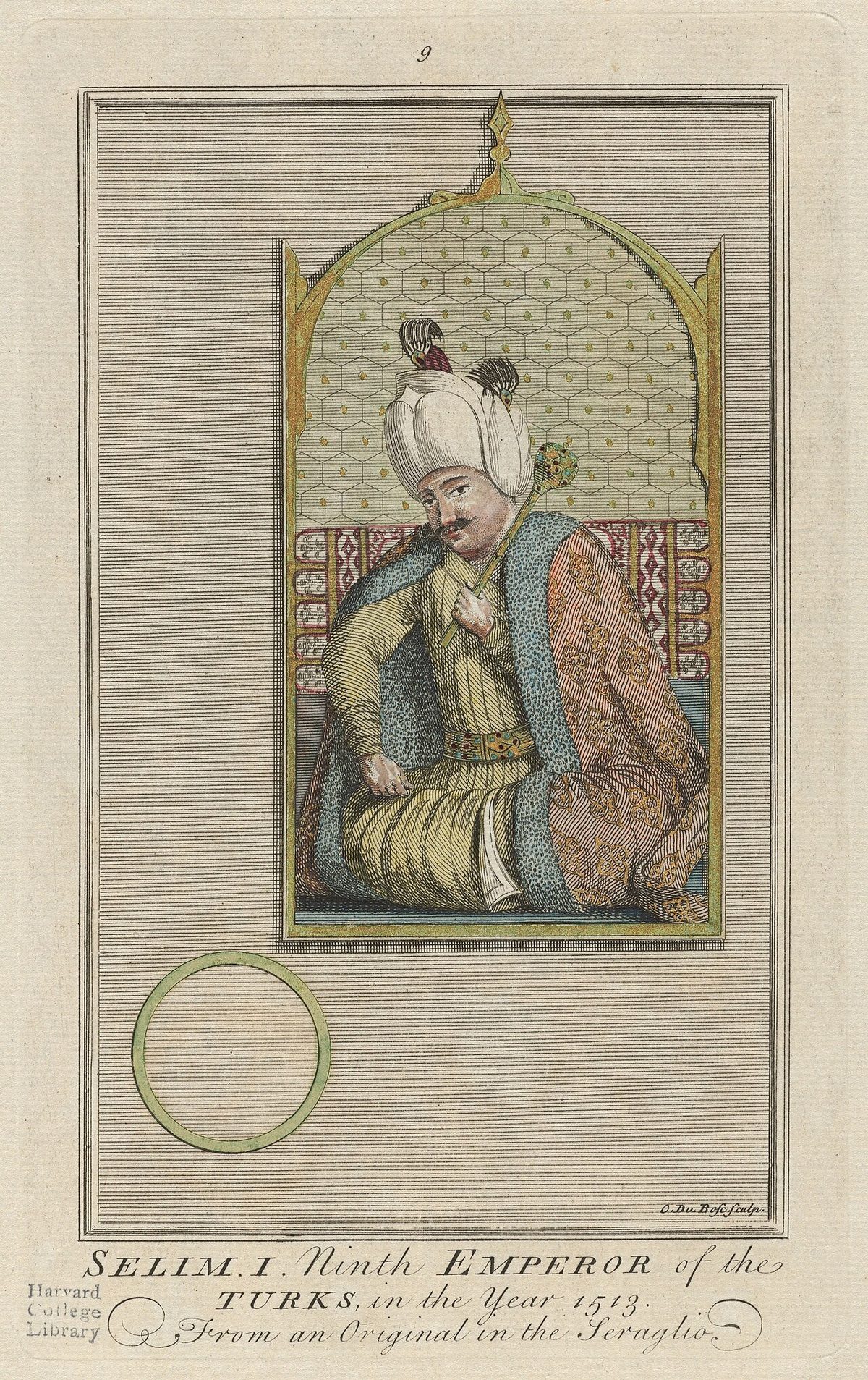 Yavuz Sultan Selim'i gösteren bir Avrupa gravürü
