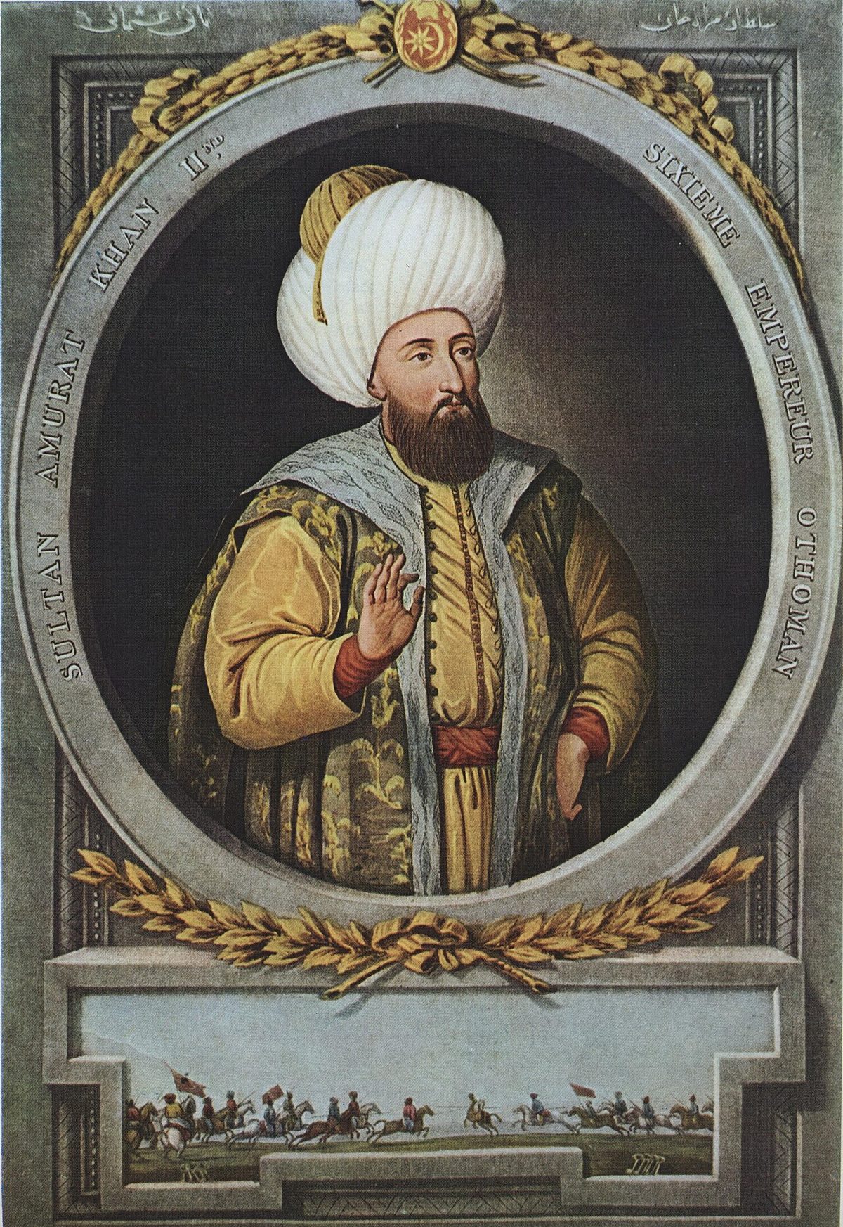 Antlaşmayı yapan Sultan II. Murad'ın tasviri