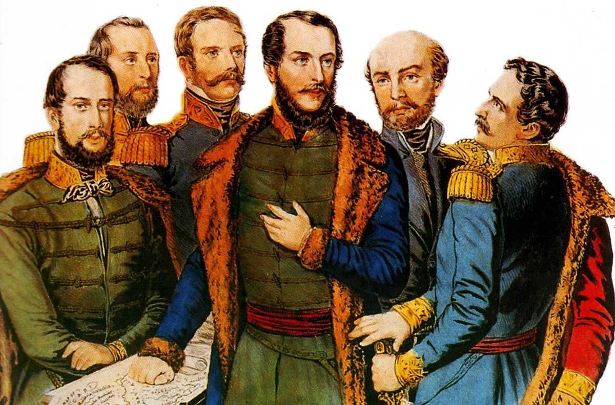 Kossuth Lajos ve 1848–1849 Macar ihtilalinin generallerini bir arada gösteren resim