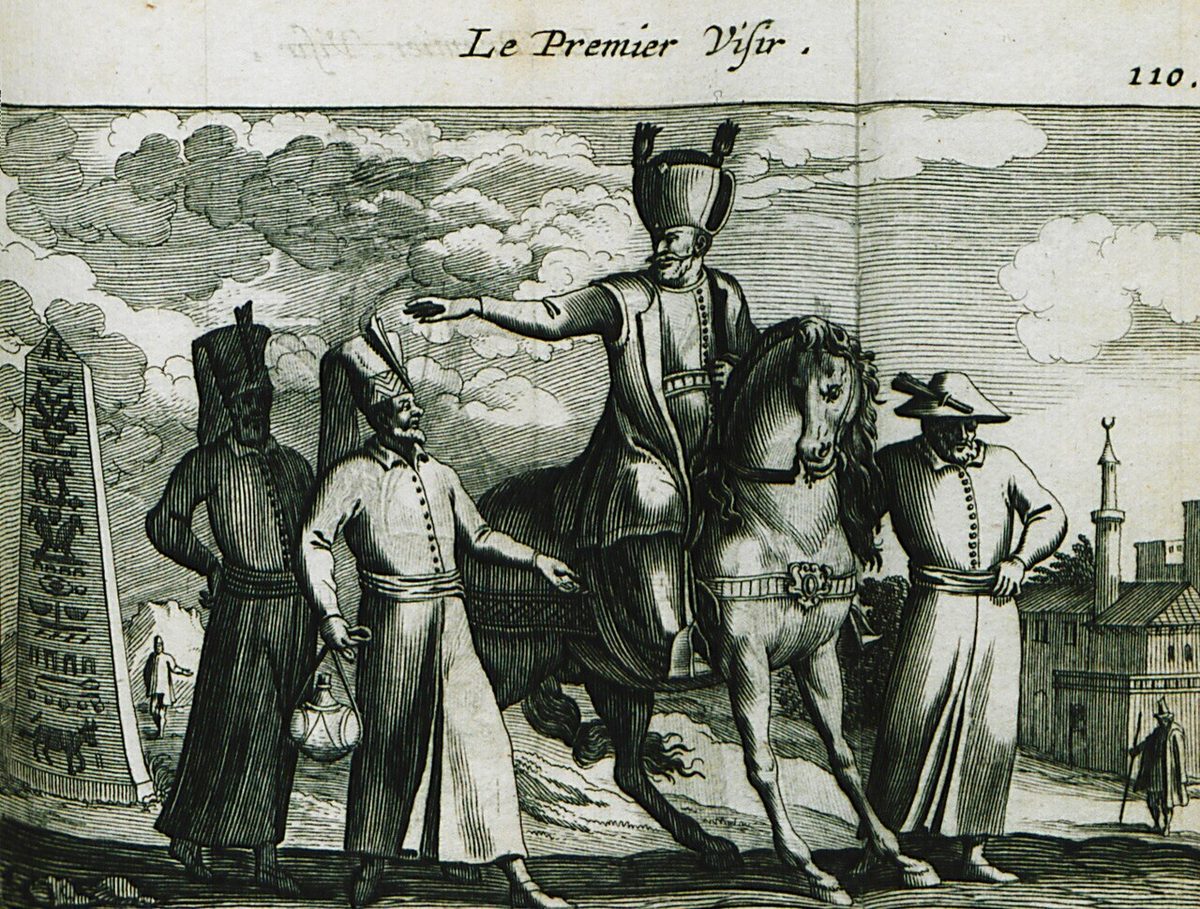 Rycaut'nun eserinin 1670 Fransızca baskısında sadrazamı gösteren gravür