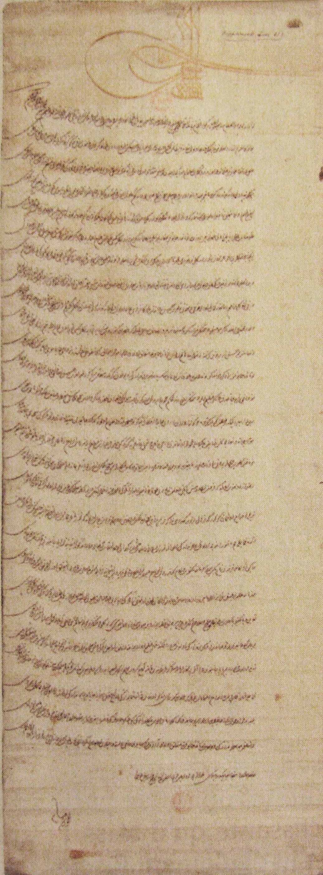 Kanuni Sultan Süleyman'ın Nis seferiyle ilgili olarak Fransa kralı I. François'ya gönderdiği 1543 tarihli mektup