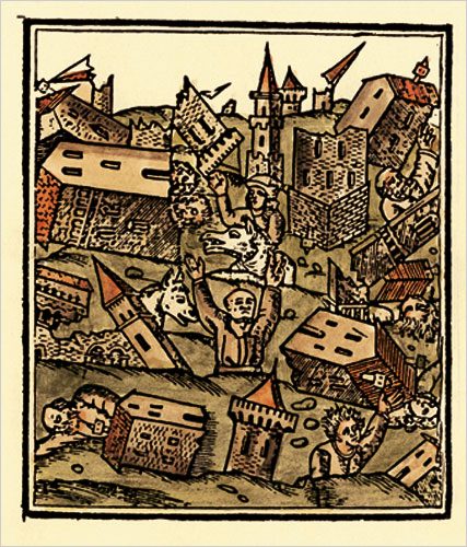 1509 Marmara depremini konu alan bir görsel