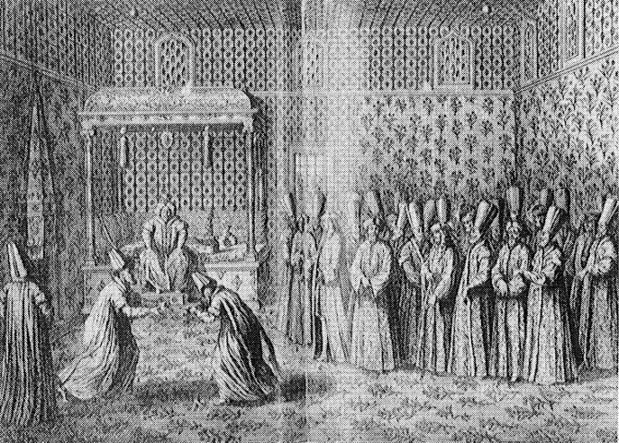 Fransız elçisi Marquis de Bonnac'ın III. Ahmed tarafından kabulünü gösteren tablo